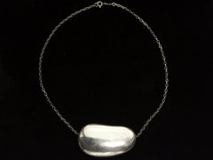 thumbnail of Silver c1980 Elsa Peretti Necklace with Large Bean Pendant on Chain (on black background)