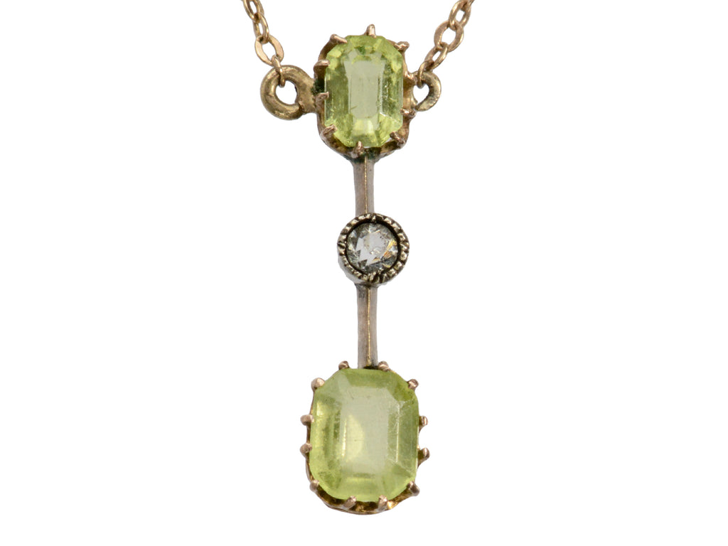 c1910 Peridot & Diamond Necklace (on white background)