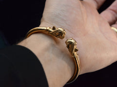 thumbnail of c1880 French Pharaoh Cuff (on wrist for scale)