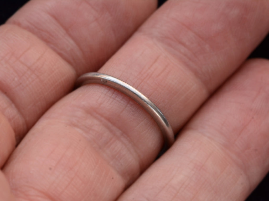 1931 Platinum Wedding Band (on finger for scale)