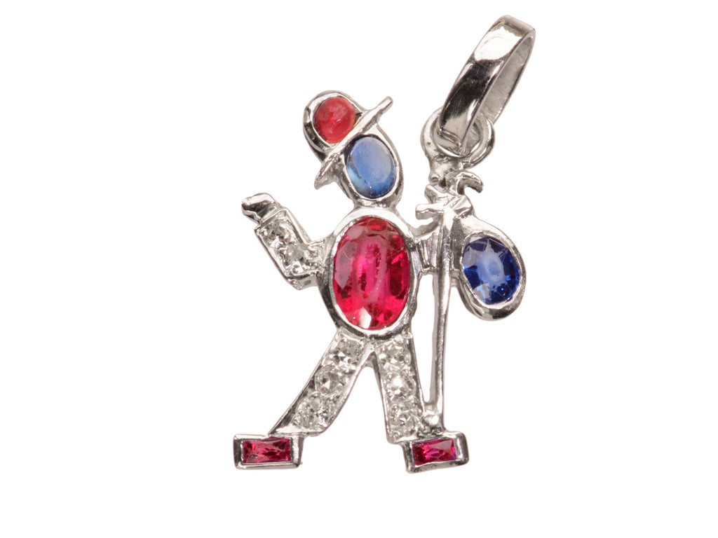 c1940 Platinum Hobo Charm (on white background)