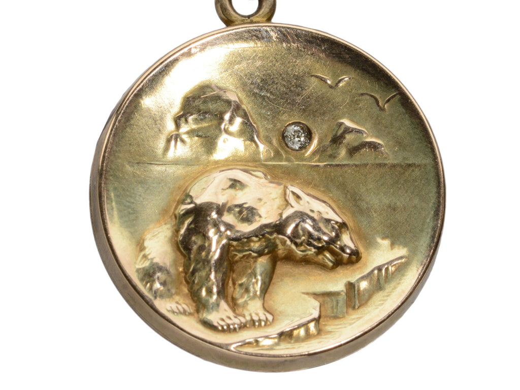 c1900 Polar Bear Locket (on white background)