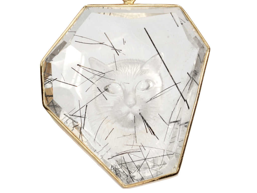 c1980 Quartz Cat Pendant (on white background)