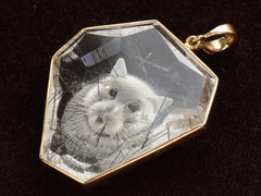 thumbnail of c1980 Quartz Cat Pendant (side view)