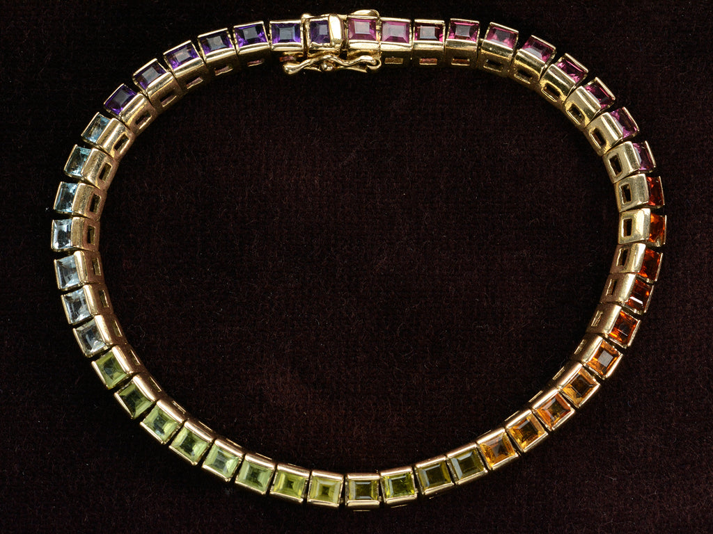 c1980 Rainbow Gem Bracelet (on black background)