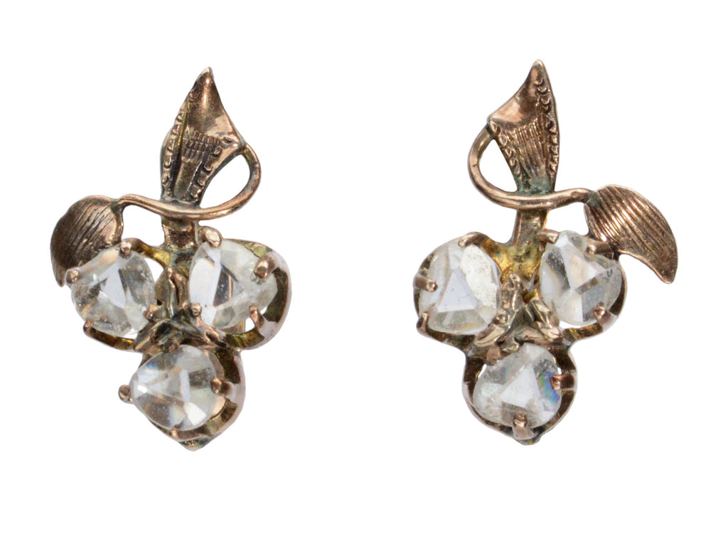 c1890 Diamond Clover Earrings (on white background)