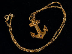 c1890 Ruby Anchor Necklace (showing back of anchor)