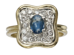 thumbnail of c1980 Sapphire & Diamond Ring (on white background)
