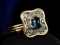 thumbnail of c1980 Sapphire & Diamond Ring (right-side view)