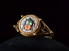thumbnail of c1880 Mosaic Scarab Ring (side view)