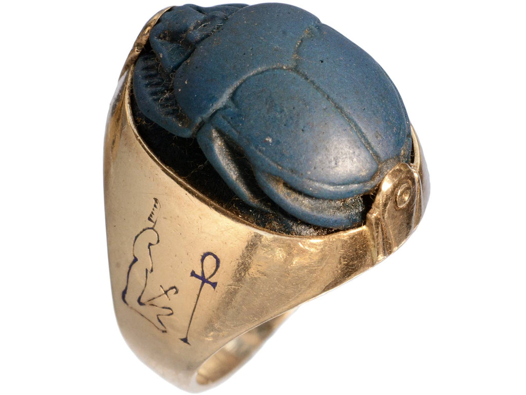 c1920 Egyptian Scarab Ring (on white background)