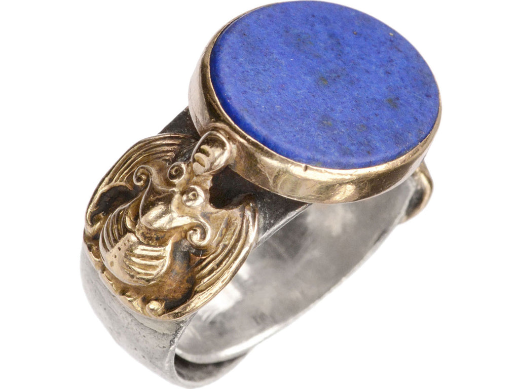 c1920 Carl Schon Lapis Ring (on white background)