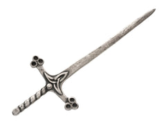 thumbnail of A Scottish silver sword pin, shown on white background