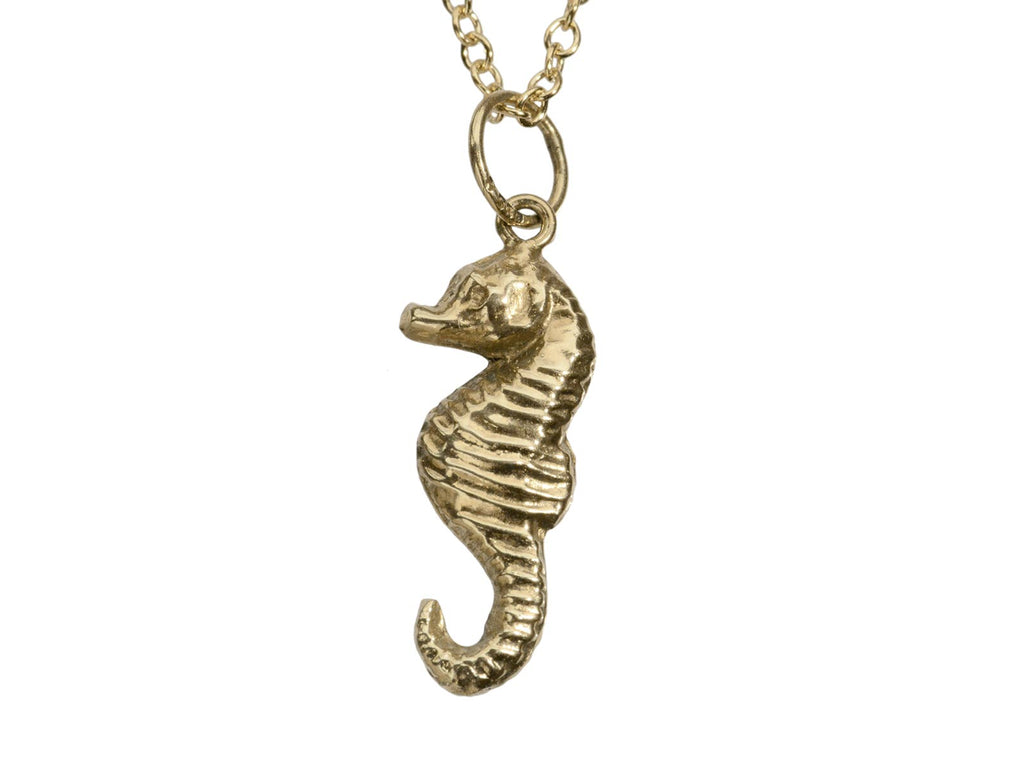 c1970 Gold Seahorse Necklace (on white background)