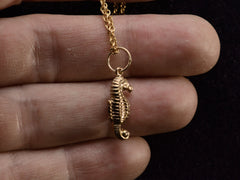 thumbnail of c1960 Seahorse Necklace (on hand for scale)