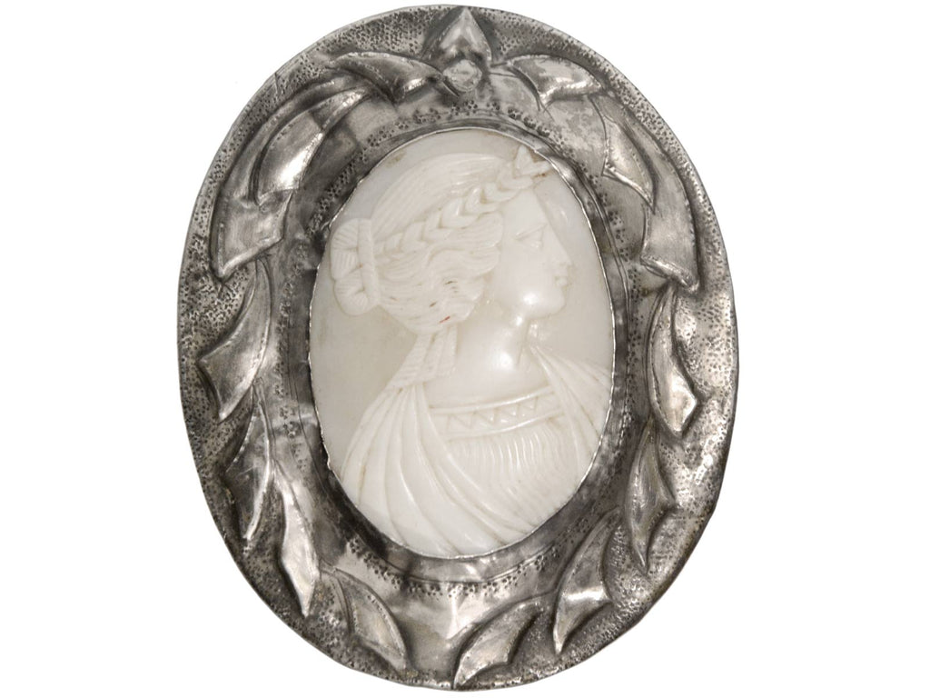 c1890 Shell Cameo Brooch (on white background)