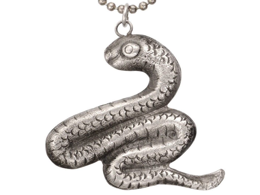 c1980 Silver Snake Necklace (on white background)