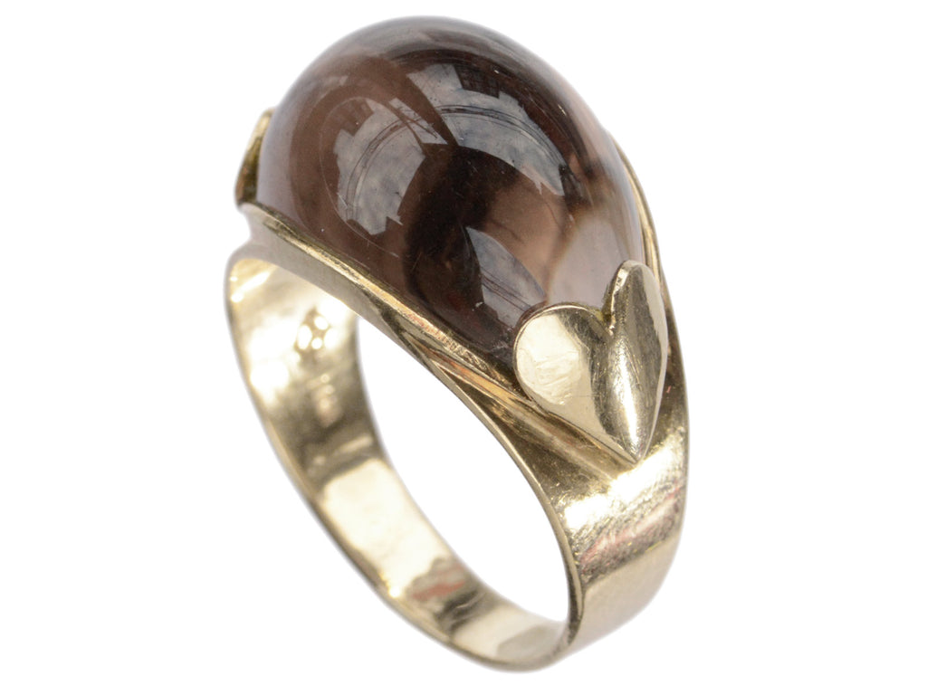 1970s Smokey Quartz Ring (on white background)
