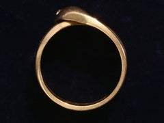 thumbnail of c1890 Diamond and Gold Snake Ring (side profile on black background)