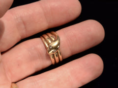 thumbnail of c1890 Diamond and Gold Snake Ring (on finger for scale)