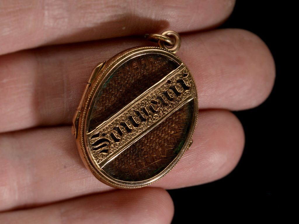 c1860 "Souvenir" Locket (on hand for scale)
