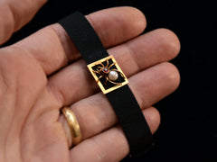 thumbnail of c1900 Spider Bracelet on Black Ribbon (shown on hand for scale)