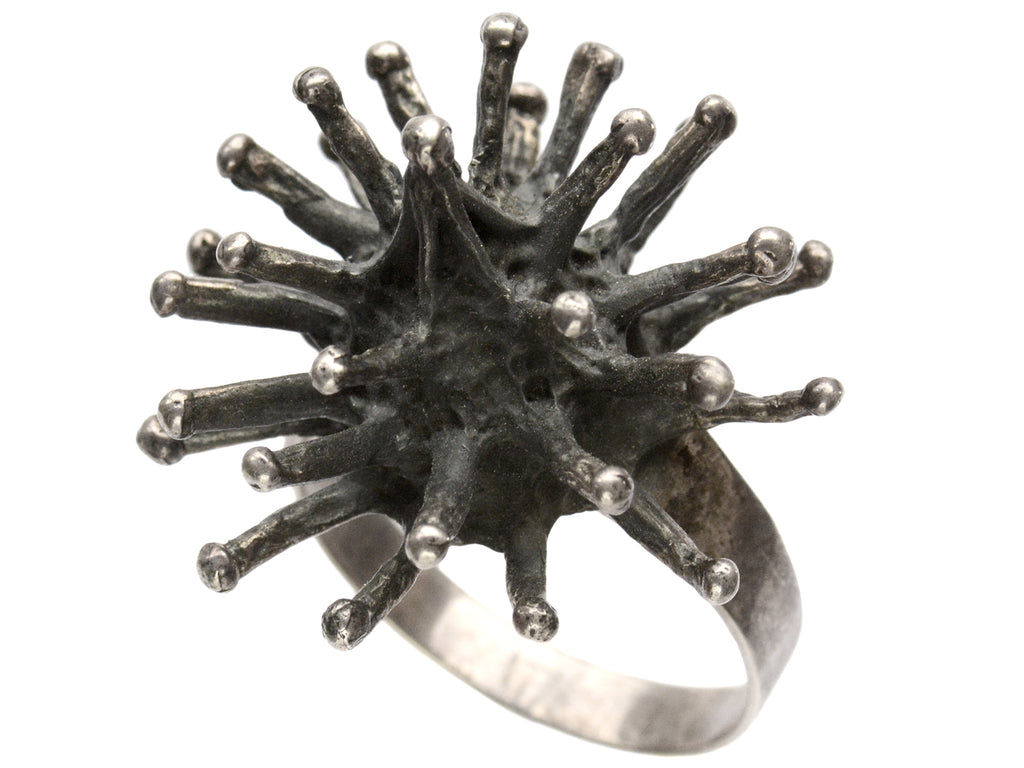 c1960 Silver Sputnik Ring (on white background)