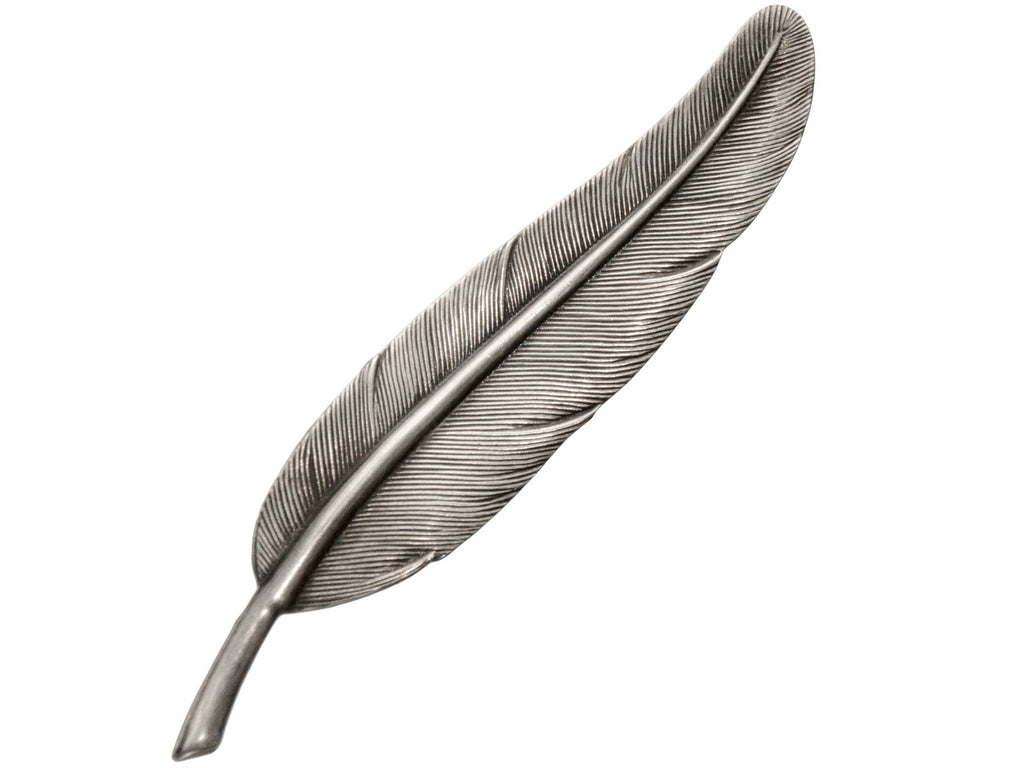 c1940 Silver Feather Pin (on white background)