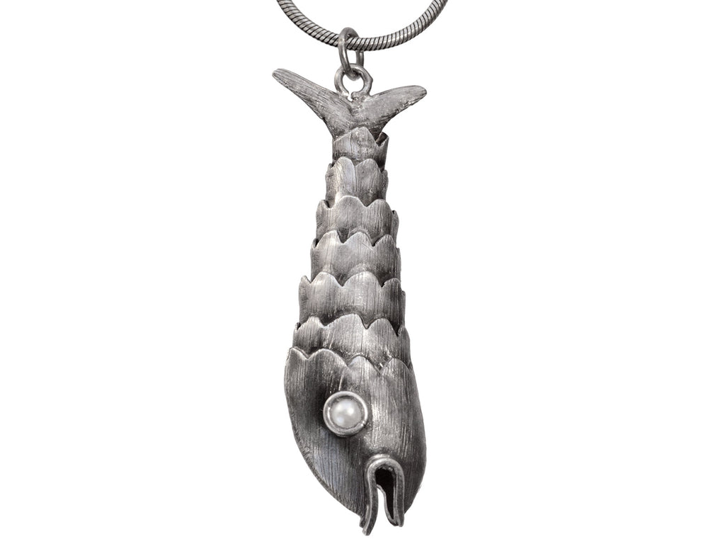 c1960 Articulated Fish Necklace (on white background)