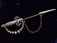 thumbnail of c1900 Silver Sword Pin (on black background)