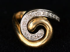 thumbnail of c1980 Diamond Spiral Ring (top view)