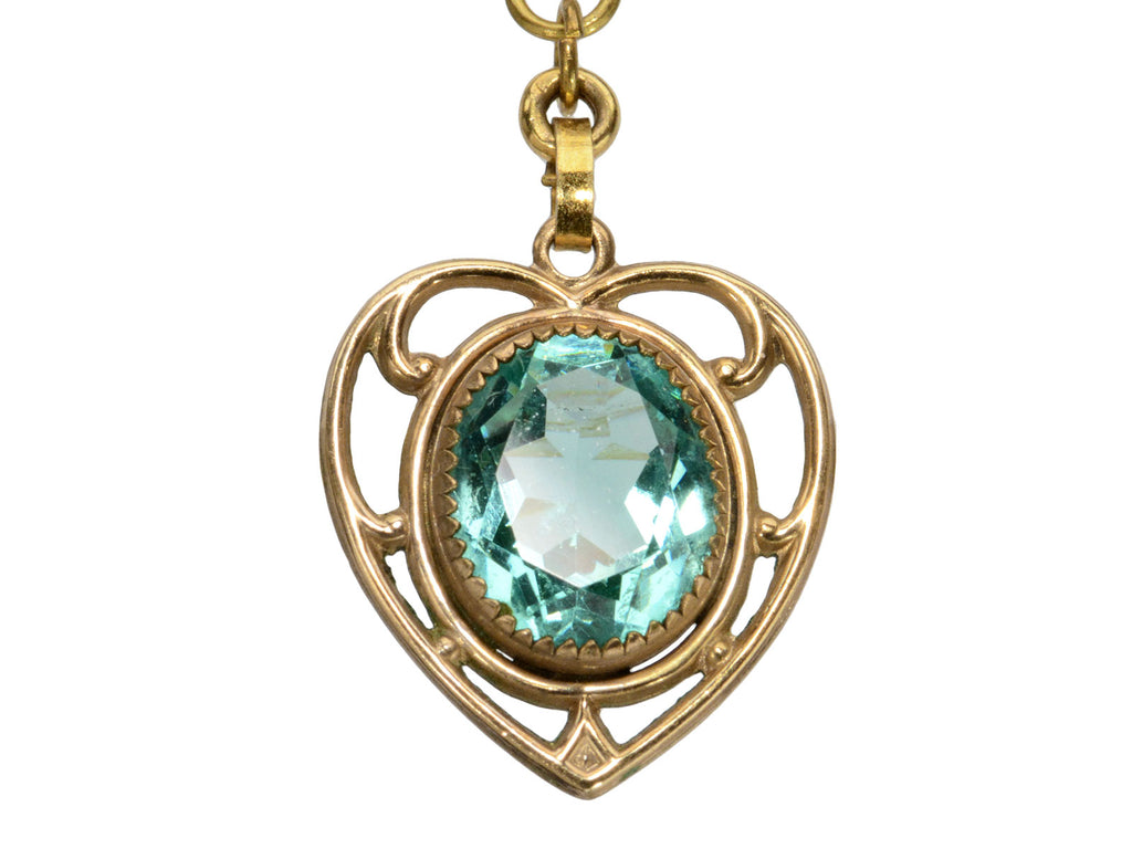 c1920 Deco Heart Necklace (on white background)