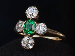 thumbnail of c1900 Tiffany Emerald Ring (side view)