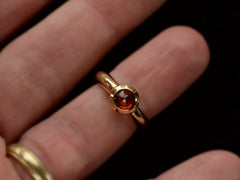 thumbnail of Vintage Tiffany Ring with Rose Cut Red Garnet set in heavy 18K Yellow Gold Mounting (on finger)