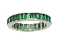 thumbnail of c1980 Green Tourmaline Eternity Band in White Gold (shown on white background)