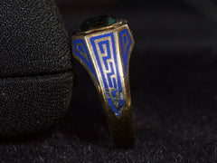 thumbnail of c1920 Enamel & Tourmaline Ring (profile side view)