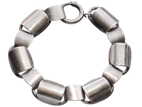 c1930 Art Deco Sterling Silver Bracelet (on white background)