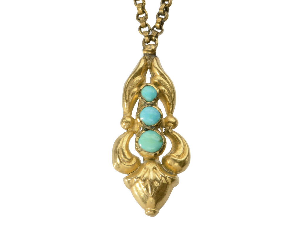 c1860 Turquoise Pendant (on white background)