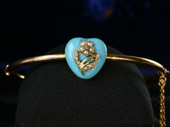 thumbnail of 1881 Enamel Heart Bracelet(detail showing enamel heart)