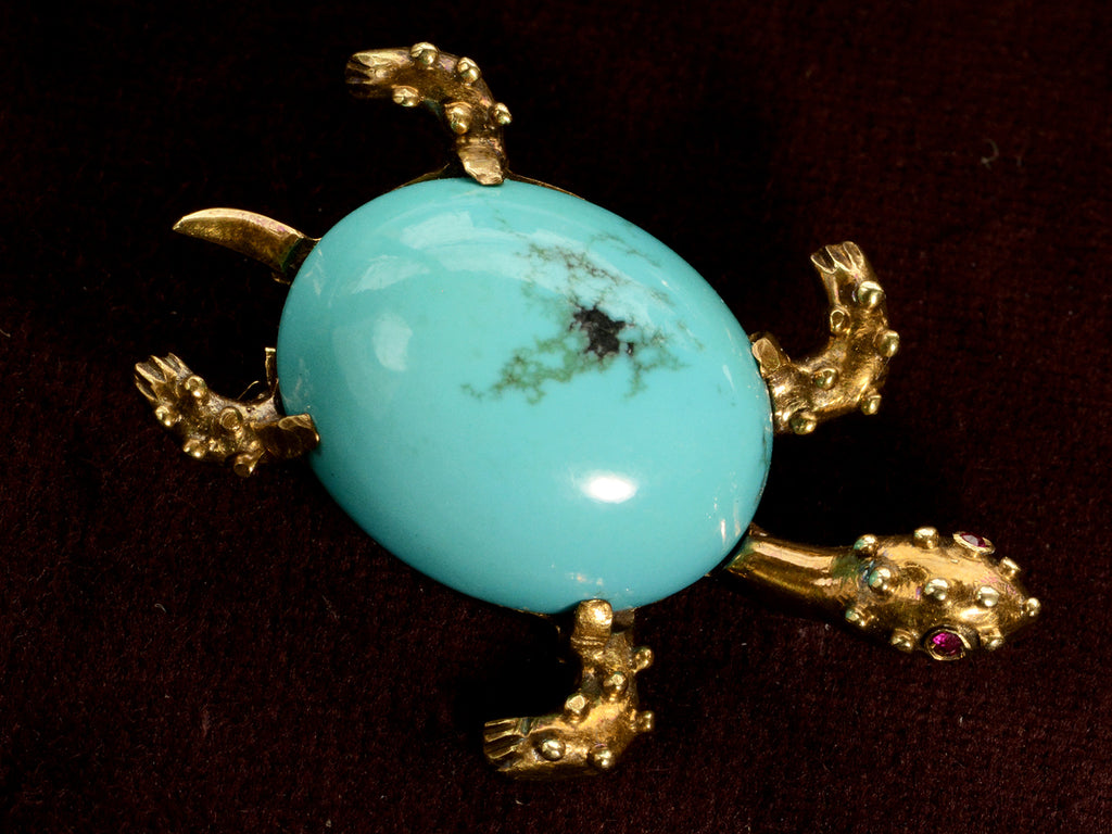 c1960 Turquoise Sea Turtle (side view)