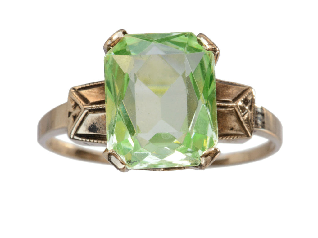 1930s Deco Uranium Ring (on white background)