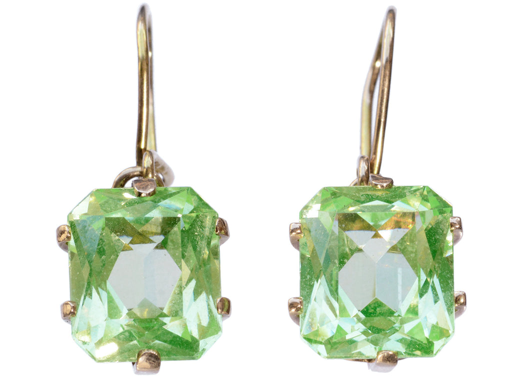 c1940 Uranium Glass Earrings (on white background)