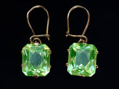 thumbnail of c1940 Uranium Glass Earrings (on black background)