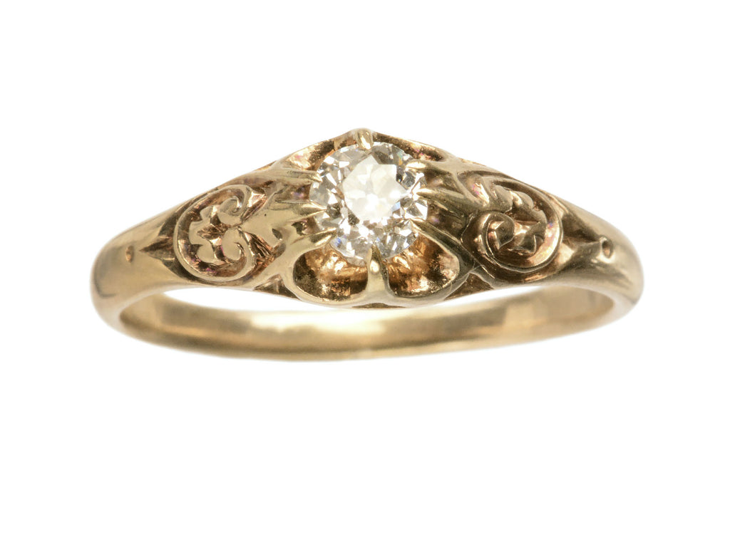 c1890 Victorian 0.25ct Engagement Ring (on white background)