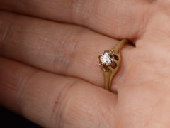 c1890 0.35ct Victorian Ring (on finger for scale)