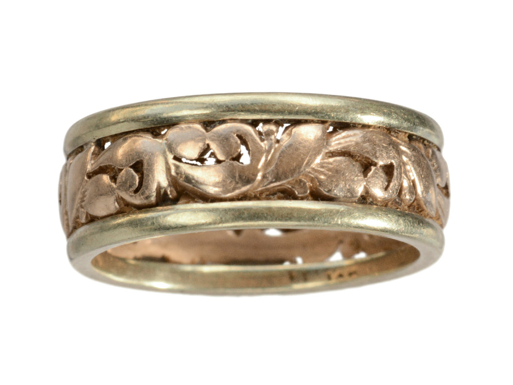 c1890 Two-Toned Rose and Green Gold Band (on white background)