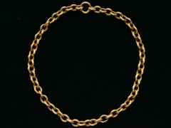 thumbnail of c1880 Victorian Yellow Gold Chain Necklace (on black background)