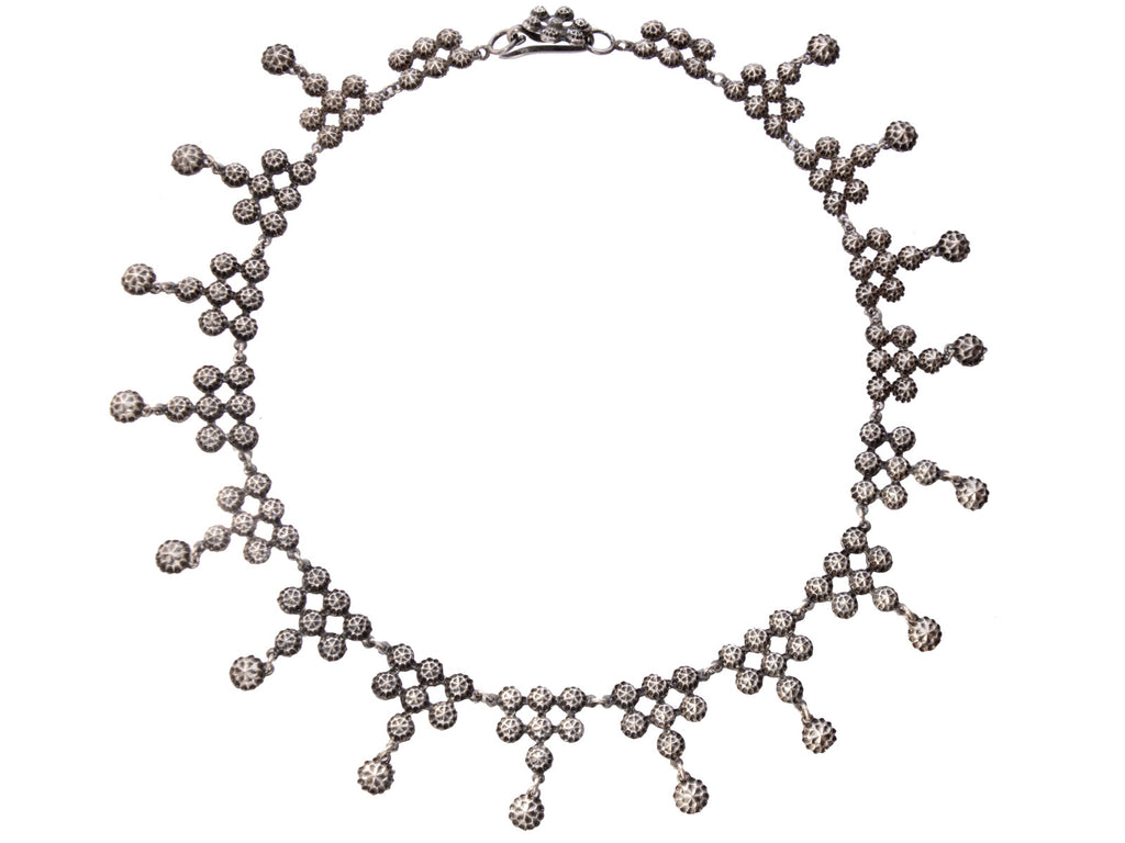 c1880 Victorian Silver Necklace (on white background)