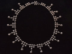 thumbnail of c1880 Victorian Silver Necklace (on black background)