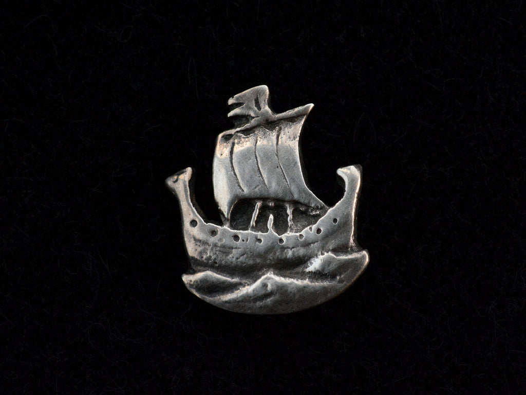 c1920 Viking Ship Brooch (on black background)